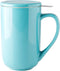 AmorArc Ceramic Tea Mug,16Oz Tea Cup with Infuser and Lid, Tea Strainer Cups with Tea Bag Holder for Loose Leaf Tea, Tea Steeping Mug for Tea/Coffee/Milk with well-wrapped Gift box -Turquoise