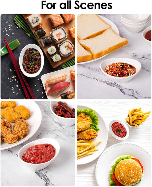 Taeochiy 8 Pack Ceramic Dipping Bowls, 3 Oz Soy Sauce Dish, Gravy Boat Sauce Bowls, Dip Bowl, Sauce Dish for BBQ and Party