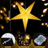 Paper Star Lantern, 8 Mode 50 LEDs Firework Fairy String Lights, Light up Hollow Out Star Hanging Decoration for Indoor Outdoor Room Wedding Christmas Party (Chic Style)