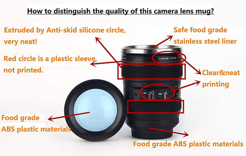 Camera Lens Coffee Mug,Camera Lens Mug,Fun Photo Coffee Mugs Stainless Steel Lens Mug Thermos Great Gifts for Photographers,Home Supplies,Friends,School Rewards - Chasing Y