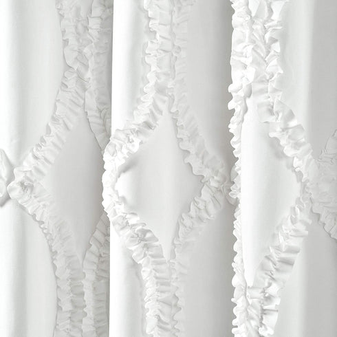 Lush Decor Avon Window Curtain Panel for Living Room, Dining Room, Bedroom (Single Curtain), 84? x 54?, White