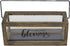 Stonebriar Count Your Blessings Rustic Rectangular Wood and Glass Tray Rail Candle Holder with Sentiment Saying, Brown