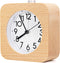 Reynoe 4 Inch Wooden Analog Alarm Clock Battery Operated Non-Ticking with Snooze Button,Night Light,Gentle Wake