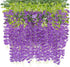 12 PCS 3.6 Feet Artificial Fake Wisteria Vine Rattan Hanging Garland Silk Flowers String Home Party Wedding D©cor, Purple