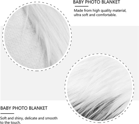 Kisangel Baby Fur Plush Photographic Mat Newborn Photo Background Wraps Blanket Baby Newborn Photo Props (White)