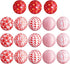 18 Pieces Valentin's Day Ball Ornaments Buffalo Check Love Heart Ball decorations Red and Pink Fabric Wrapped Ball Valentine Decorative Supplies for Valentine's Day Party Wedding Table (1.57 Inches)