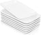 Foraineam Set of 8 Pieces 8 Inch Rectangular Porcelain Platters Dessert, Appetizer, Salad Plates White Serving Trays