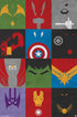 Trends International Marvel Comics-Avengers-Minimalist Grid Wall Poster, 22.375 in x 34 in, Premium Unframed Version