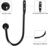 Curtain Holdback, 2pcs Wall Mounted Drapery Tiebacks with Screws, Heavy Duty Metal Decorative Window Drapery Holder Curtain Hook, Black