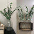 Tinsow 5 Pcs Real Touch Leaf Artificial Eucalyptus Stem Faux Eucalyptuses Wedding Bouquet Centerpiece Home Decor (Green)