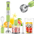 GutView Immersion Hand Blender 1000Watt, 5in1 Hand Mixer Set, Powerful Smart Stick Blender Stainless Steel Shaft and Blades, with 700ml Mixing Beaker, Milk Frother, 500ml Chopper, Egg Whisk