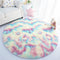 ST. BRIDGE Soft Round Rainbow Rug for Girls Room, Fluffy Circle Rug for Kids Room Decor, Indoor Modern Anti-Skid Fuzzy Nursery Mats, Shaggy Fur Area Rugs for Living Room Bedroom Plush Carpet, 3 Feet
