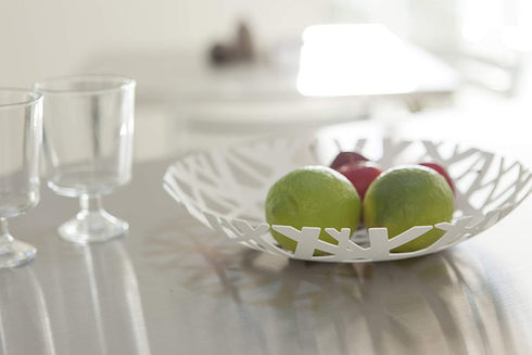 Yamazaki Home Bowl | Steel | Fruit Basket, One Size, White