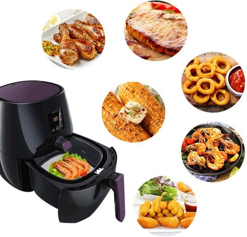 Air Fryer Parchment Paper, 200pcs 8.5 Inch Perforated Unbleached Square Air Fryer Liners,Steaming Parchment Liner, Parchment Paper for Air Fryer, No Burn, Easy Cleanup€¦