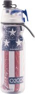 O2COOL Mist 'N Sip Misting Water Bottle 2-in-1 Mist And Sip Function With No Leak Pull Top Spout (Patriot)