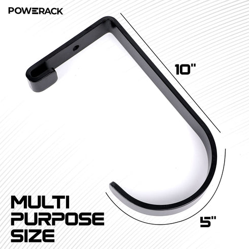 POWERACK Garage Hooks for Ceiling | 4 Pack Alloy Steel Bicycle Hooks | Flat Garage Rack Hooks | Easy to Install Bike Hangers for Garage Ceiling - Black Powder Finish| Each Bike Hook Supports 50 lbs