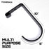 POWERACK Garage Hooks for Ceiling | 4 Pack Alloy Steel Bicycle Hooks | Flat Garage Rack Hooks | Easy to Install Bike Hangers for Garage Ceiling - Black Powder Finish| Each Bike Hook Supports 50 lbs