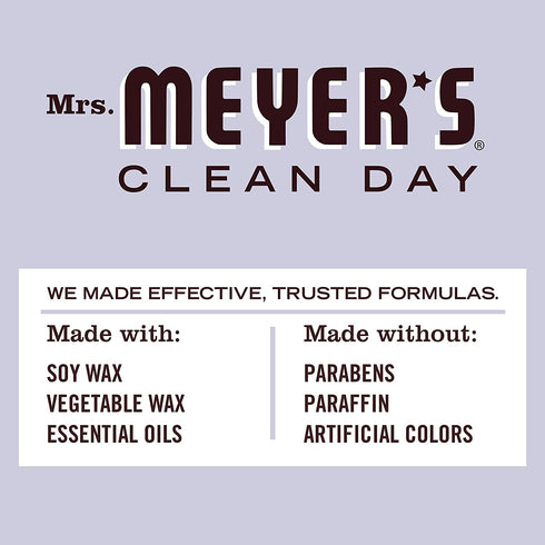 Mrs. Meyer's Scented Soy Aromatherapy Candle, 35 Hour Burn Time, Made with Soy Wax and Essential Oils, Lavender, 7.2 oz - Pack of 2