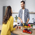 2 Tier Fruit Basket for Kitchen - Countertop Fruits Vegetable Bowl Detachable Metal Rectangular Wire Basket Stand Holder for Fruits Veggies Bread Snacks Organizer Storage