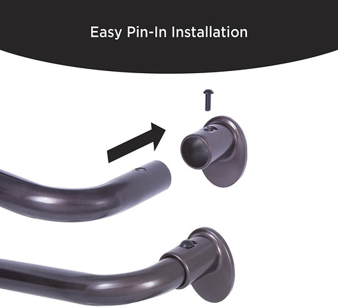 Eclipse EC Wrap Around Window Curtain Rod, 28-48", Espresso
