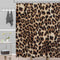 LIGHTINHOME Leopard Print Shower Curtain 60Wx72H Inch Wild Safari Skin Pattern Powerful Cheetah Cat Panthera Black Brown Fur Wildlife Waterproof Bathroom Home Decor 12 Plastic Hooks