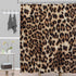 LIGHTINHOME Leopard Print Shower Curtain 60Wx72H Inch Wild Safari Skin Pattern Powerful Cheetah Cat Panthera Black Brown Fur Wildlife Waterproof Bathroom Home Decor 12 Plastic Hooks