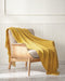 SPAOMY Throw Blanket, Knit Blanket with Tassels, Textured Cozy Lightweight Decorative Throw Blanket for Couch, Bed, Sofa, Travel- All Seasons (60x80 Inch, Mustard Yellow)