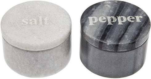 Godinger Covered Marble Black and White Salt & Pepper