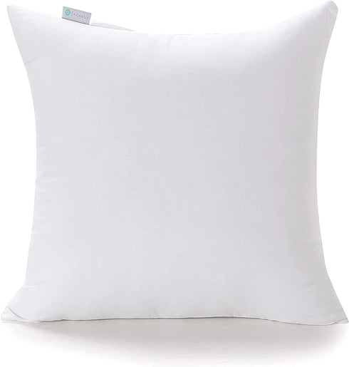 Acanva 16 x 16 Premium Hypoallergenic Polyester Stuffer Square Form Sham Throw Pillow Inserts, 16 in, White 2 Count