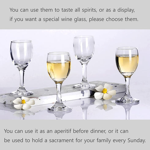 Shot Glasses, 1.75oz Mini Wine Glasses Set of 6, Cute Shot Glasses/Great for White and Red Wine/Wine Glass Clear/Tasting Glasses