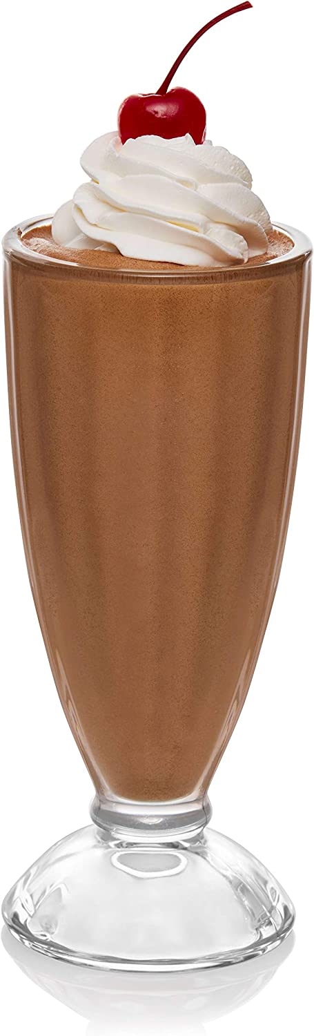 Libbey Fountain Shoppe Milkshake Glasses, Set of 6, Color-Clear