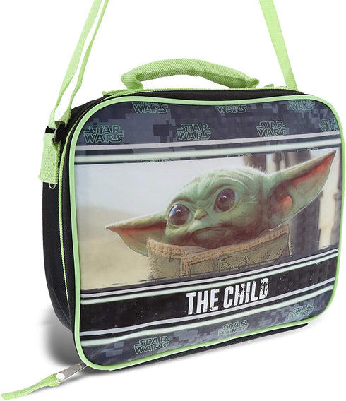 Disney Star Wars The Child Baby Yoda Lunch Bag - Rectangle Baby Yoda Lunch Bag with Adjustable Strap, Baby Yoda Bag For Lunch Box Container For Kids, Students, Star Wars Mandalorian Fans Collectors