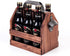 Mealivos Wooden Bottle Caddy, 6-Pack Beer Carrier with Built-In Metal Bottle Opener, Beer Buckets for 6 Beers