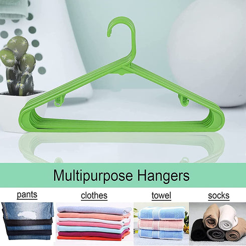 Plastic Hangers 20 Pack,Durable Tubular Hanger and Clothes Hangers,Non-Slip Slim Space Saving, Adult Standard Hangers Ideal for Jackets, Suits, Dress, Trousers, Coats?Green?