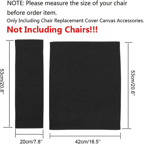STAY GENT 5 in 1 Accessories Set for Makeup Artist Chair, (not Including Chair) Black Chair Replacement Cover Canvas, 2 Portable Side Storage Bags and Hanging Mesh Bag, Black