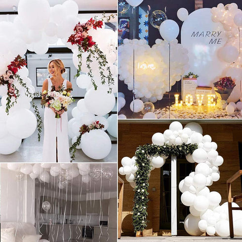 White Balloon Garland Arch Kit, 110Pcs Mixed Sizes White Balloons With Tool,Party Decorations White Balloon for Wedding Bridal Shower Gender Reveal Baby Shower Birthday Party Decorations Supplies