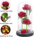 Galaxy Glass Rose Flower with Led Light Gift for Her Artificial Rose in A Glass Dome Unique Gifts for Mother's Day Wedding Anniversary Girl's Birthday Thanksgiving Day Christmas and Valentine's Day