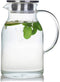 68 Ounces Glass Pitcher with Lid, Heat-resistant Water Jug for Hot/Cold Water, Ice Tea and Juice Beverage