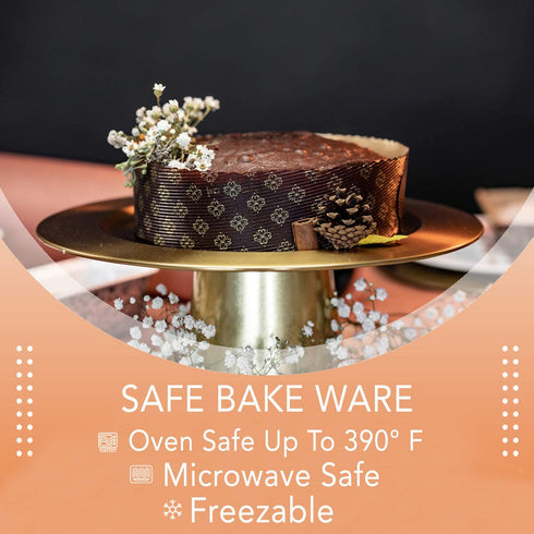 Round Paper Baking Cake Pan, Disposable Baking Mold 12ct, Round Pan, All Natural Recyclable, Microwave Oven & Freezer Safe, Perfect for Muffins or Snacks (8-5/8" x 2-3/4")