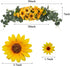 U'Artlines Floral Swag Artificial Flowers Sunflower Eucalyptus Wreath Handmade Garland for Mirror Home Wedding Party Door Tabletop Decoration(Swag, 31'' Sunflower)