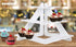 Cupcake Stand - Wooden 3 Tier Collapsible Serving Tray - White Tiered Cupcake Stand - Farmhouse Tiered Tray Decor - Cake Stands for Dessert Table - Tea PartiesCupcake Stands - Wedding Cupcake Stand