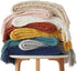 SunStyle Home Rust Throw Blanket for Couch 50 x 60 inches - Decorative Knitted Summer Blankets with Tassels - Soft Lightweight Woven Textured Solid Farmhouse Throw for All Seasons