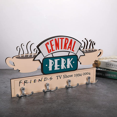 HYC Friends TV Show Merchandise Friends Central Perk Coffee Sign-Decorative Coat Rack for Wall Mount.