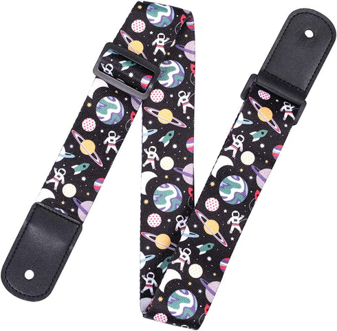 Q QINGGE Ukulele Strap Well made strap for Ukulele and kids' guitars (black)