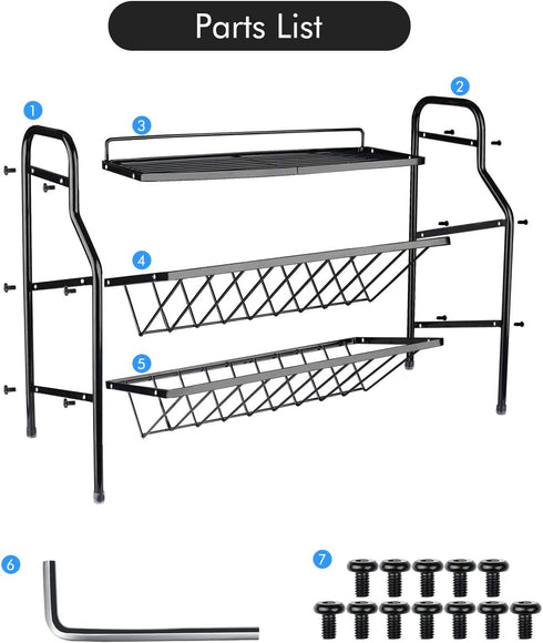 Spice Rack Kitchen Storage Rack 3-Tier, Cabinet Organization Storage, Countertop Shelf Organizer, Kitchen Organization, Cabinet Organization Mini Storage Shelf