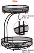 Gbasics Fruit Basket, 2 Tiers Fruit Bowl with Banana Hanger, Detachable Design Kitchen Countertop Organizer for Fruit Vegetable Storage
