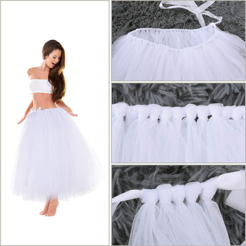 White Tulle Table Skirt Tutu Table Skirts for Rectangle Tables 4ft Fluffy Table Skirt for Wedding Bridal Baby Shower Birthday Party