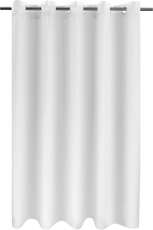 Fabric Shower Curtain No Hooks Needed - TPU Lining & No Liner Required, Hotel Shower Curtain for Bathroom with Built-in Hooks & Bottom Magnets, Waterproof, White, 71x74