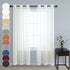 Ivory Sheer Curtains for Living Room 84 Inches Long 2 Panel Set Grommet Draperies Linen Textured Semi Gauze Contemporary Curtains for Bedroom Closet Door European Minimalist