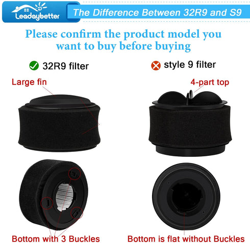 4 Pack Replacement Filter for Bissell Power Force & Helix Turbo Inner and Outer Filter Set Bissell 32R9,203-7913